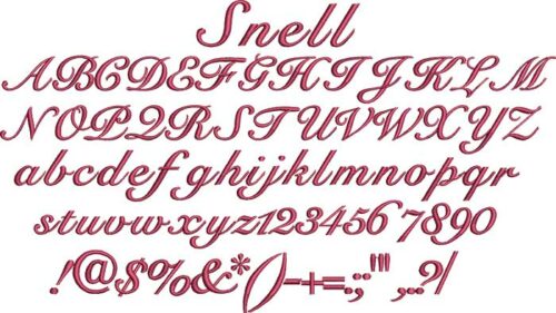 Snell BX embroidery font