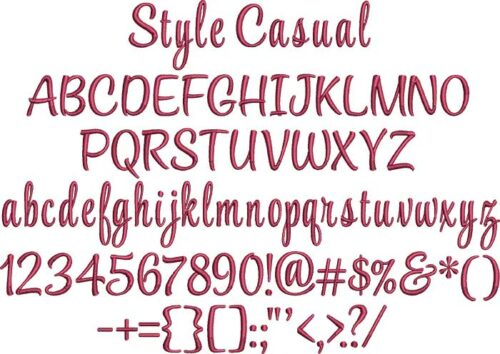 Style Casual BX embroidery font