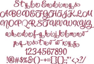 Style Endings Bx Embroidery Font