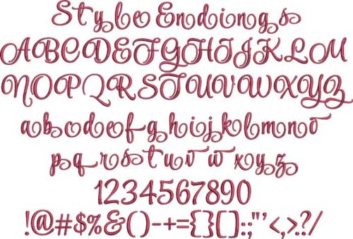 Style Endings Bx Embroidery Font