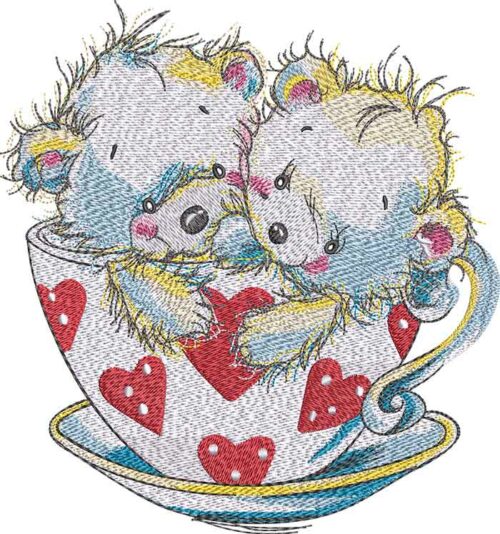 Teddy Bear Love embroidery design