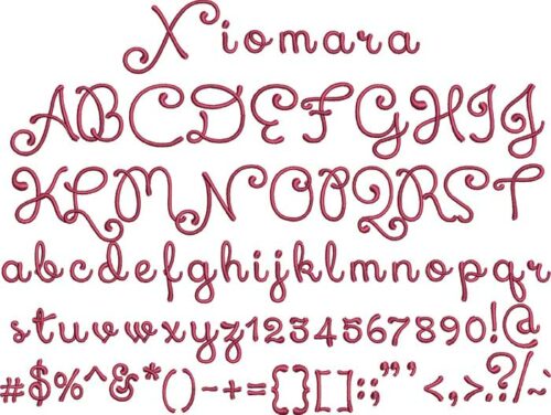 Xiomara BX embroidery font
