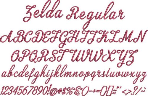 ZeldaRegular bx embroidery font