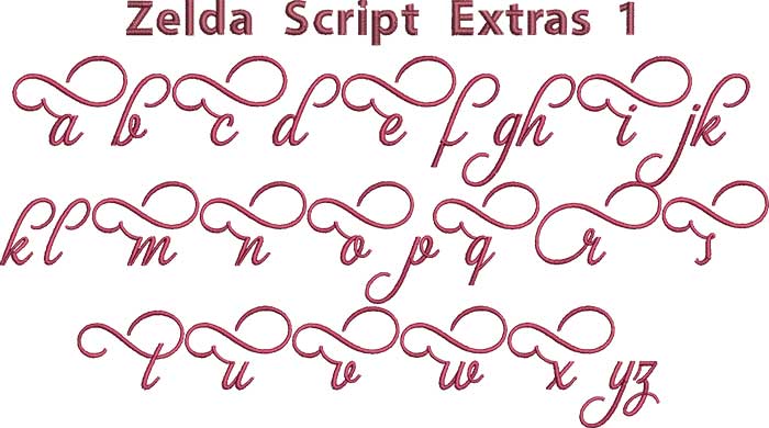 ZeldaScriptExtras1 bx embroidery font