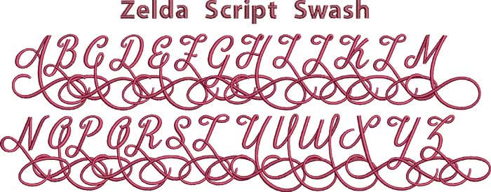 ZeldaScriptSwash bx embroidery font