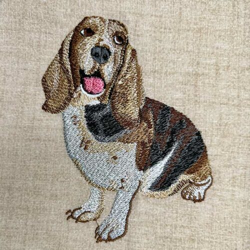 Basset Hound dog embroidery design