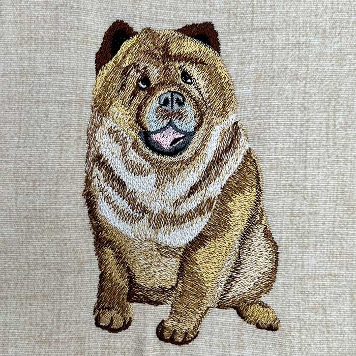 Chow Chow dog embroidery design