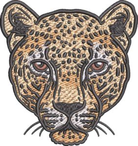 Leopard face embroidery design