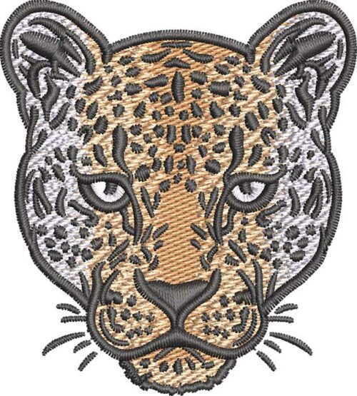 Leopard Face Embroidery Design