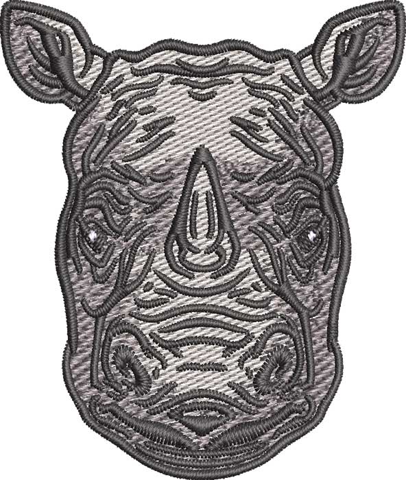 Rhino embroidery design