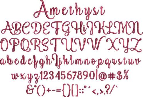 Amethyst BX embroidery font