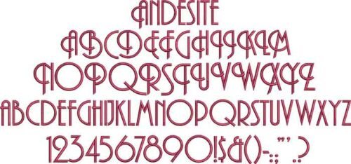 Andesite BX embroidery font