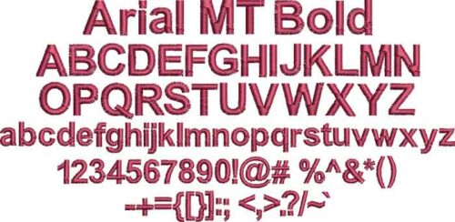 Arial MT Bold BX embroidery font