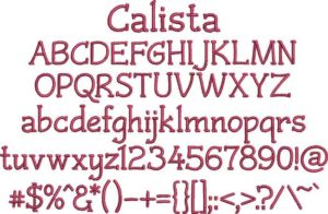 Calista BX embroidery font