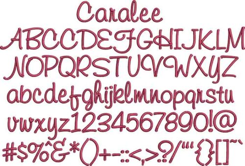 Caralee BX embroidery font