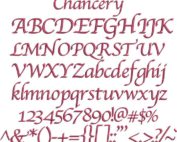 Chancery BX embroidery font