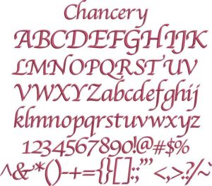 Chancery BX embroidery font