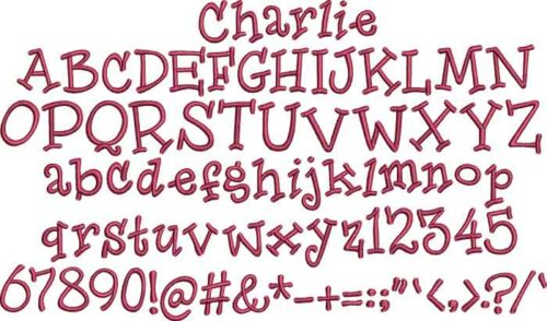Charlie BX embroidery font