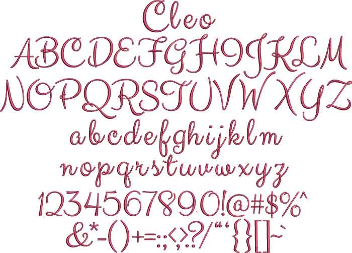 Cleo BX embroidery font