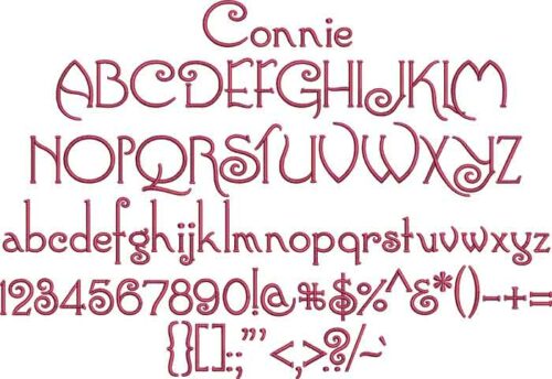 Connie BX embroidery font
