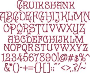 Cruikshank Alphabet BX embroidery font