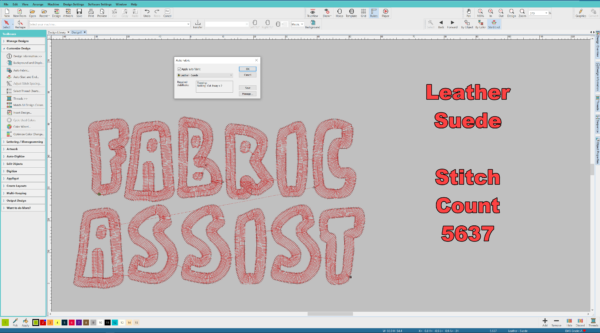 ESA embroidery fonts - fabric assist leather