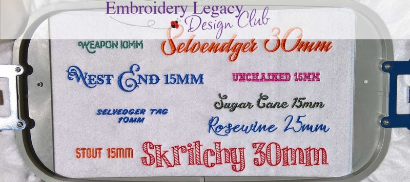 Embroidery Legacy Design Club - ESA Fonts
