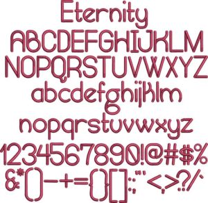 Eternity BX embroidery font