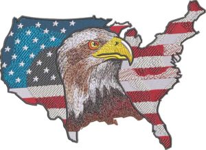 Eagle Head USA Embroidery Deisgn