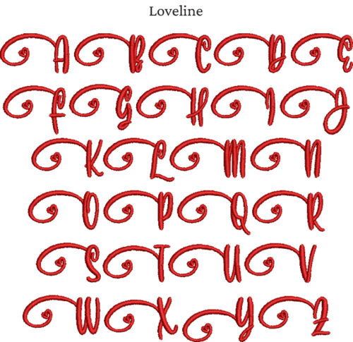 MGM Loveline BX Native Embroidery Font