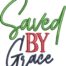 Saved by grace embroidery design