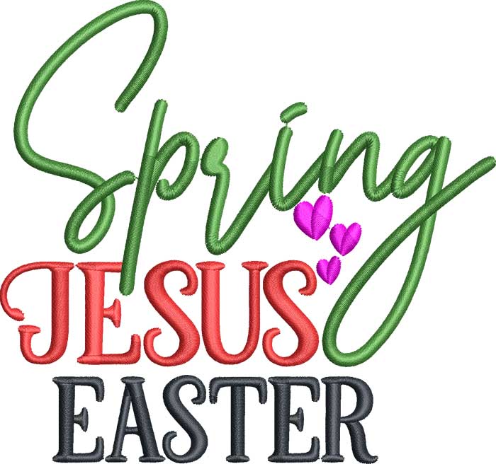 Spring Jesus Easter embroidery design