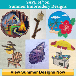 Summer Embroidery Design Mobile Banner