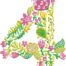 Summer Flowers Font 4 embroidery design