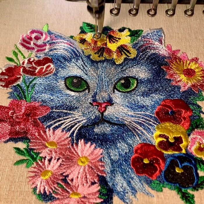 Printed Cat Embroidery Legacy Design