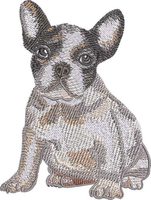 French Bulldog embroidery design