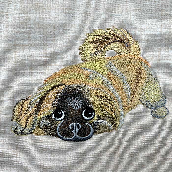 Pekingese dog embroidery design