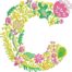 Summer Flowers Font C embroidery design