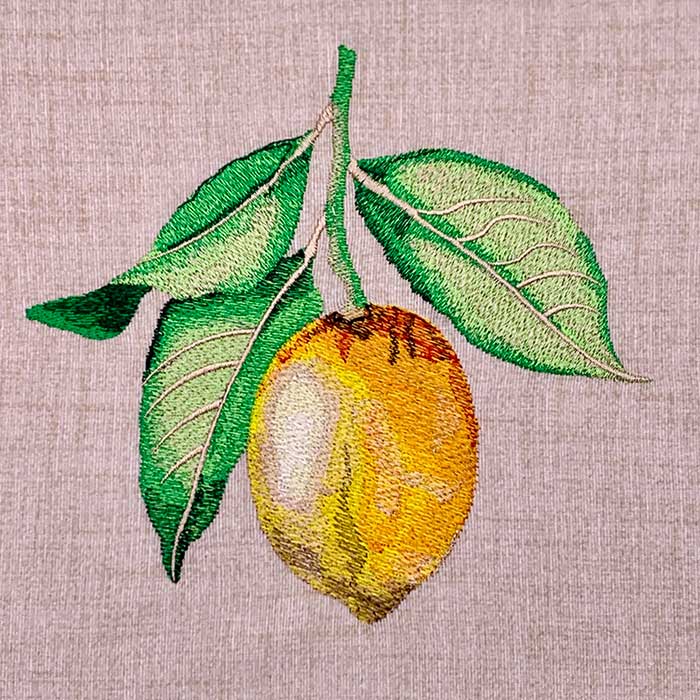 Lemon on Stem Embroidery Design
