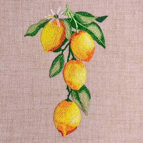 Lemon On Branch Embroidery Design