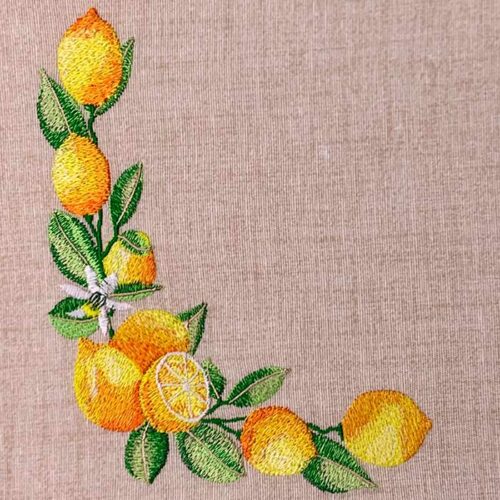 Lemon Corner Embroidery Design