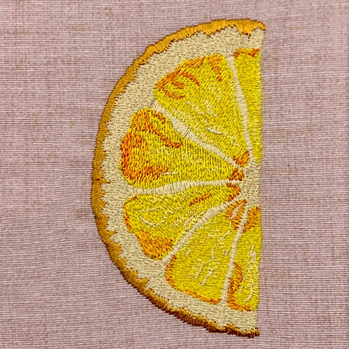 Lemon Slice Embroidery Design