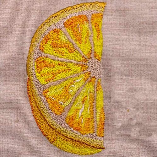 Lemon slice embroidery design