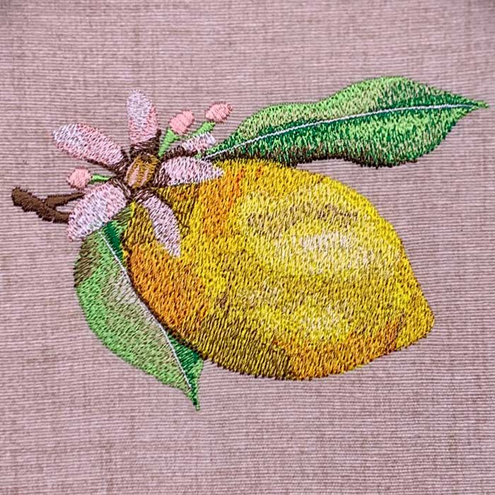 Lemon With Leaves Embroidery Design