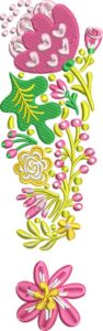 Summer Flowers Font Exclamation Embroidery Design