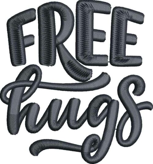 Free Hugs embroidery design