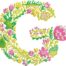 Summer Flowers Font G embroidery design
