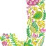Summer Flowers Font J embroidery design