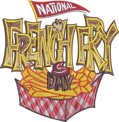 French Fry Day embroidery design
