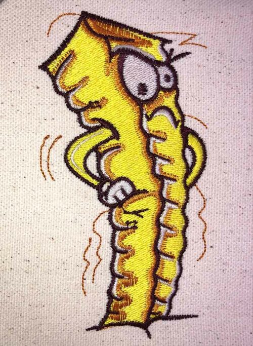 Crinkle Fry embroidery design